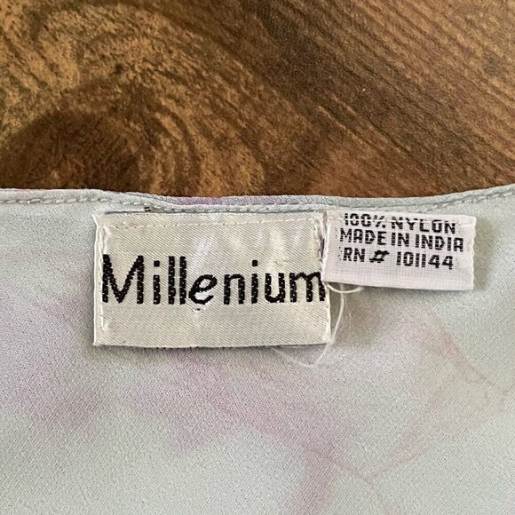 Y2K Vintage 90s Millenium Womens Kerchief Top One Sz Blue Tie Dye Open Back - Picture 5 of 5